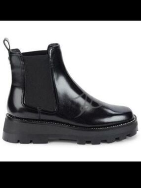Karl Lagerfeld || Women Patent Leather Chelsea Booties Black Size 5.5